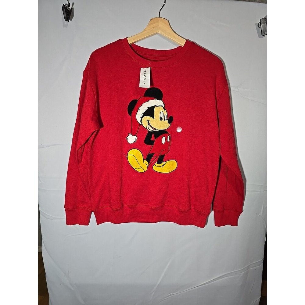 Pacsun Disney Mickey Mouse Sweater Pullover Size Medium Red NWT